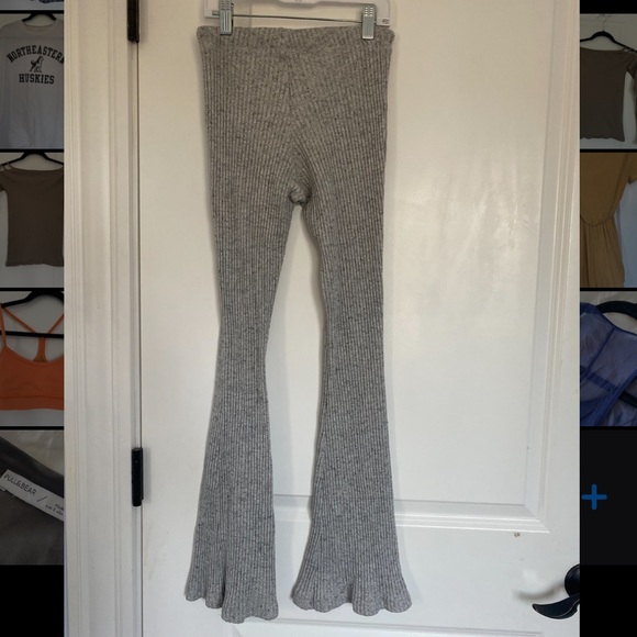 Trendy grey cotton Bell-bottom pants, Size 0 - Picture 2 of 2